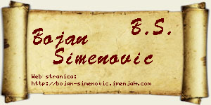 Bojan Simenović vizit kartica